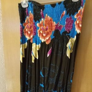Sz. L Hawaiian print strapless dress
